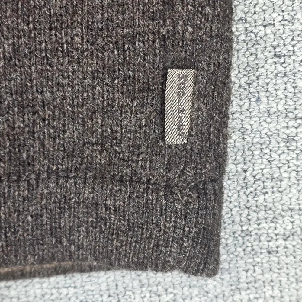 WOOLRICH MEN'S WOOL CREWNECK SWEATER – CHOCOLATE HEATHER – SIZE M – WOOL BLEND